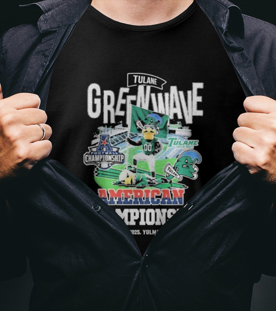 Tulane Green Wave American Championship Football December 2025 Tulane Stadium T-Shirt