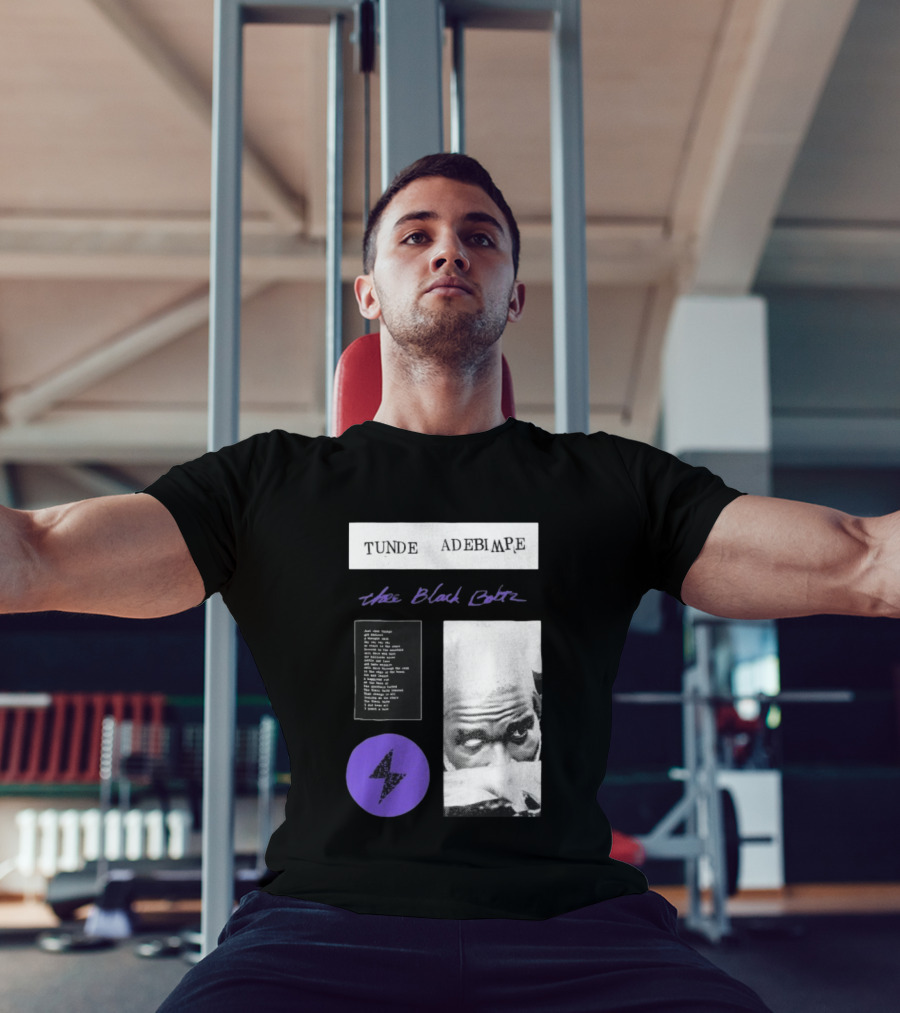 Tunde Adebimpe Thee Black Boltz Just Above Thunder Purple Lightning T-Shirt