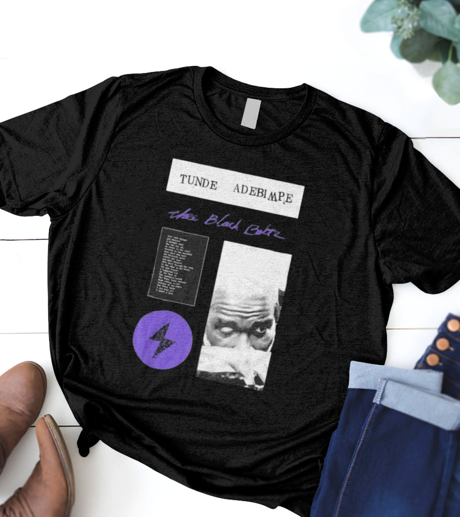 Tunde Adebimpe Thee Black Boltz Just Above Thunder Purple Lightning T-Shirt