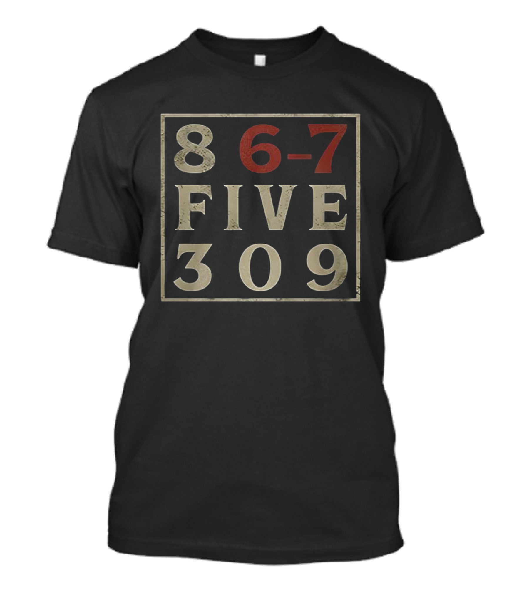8 6 7 5 3 0 9 FIVE Jenny Retro Fan Favorite T-Shirt
