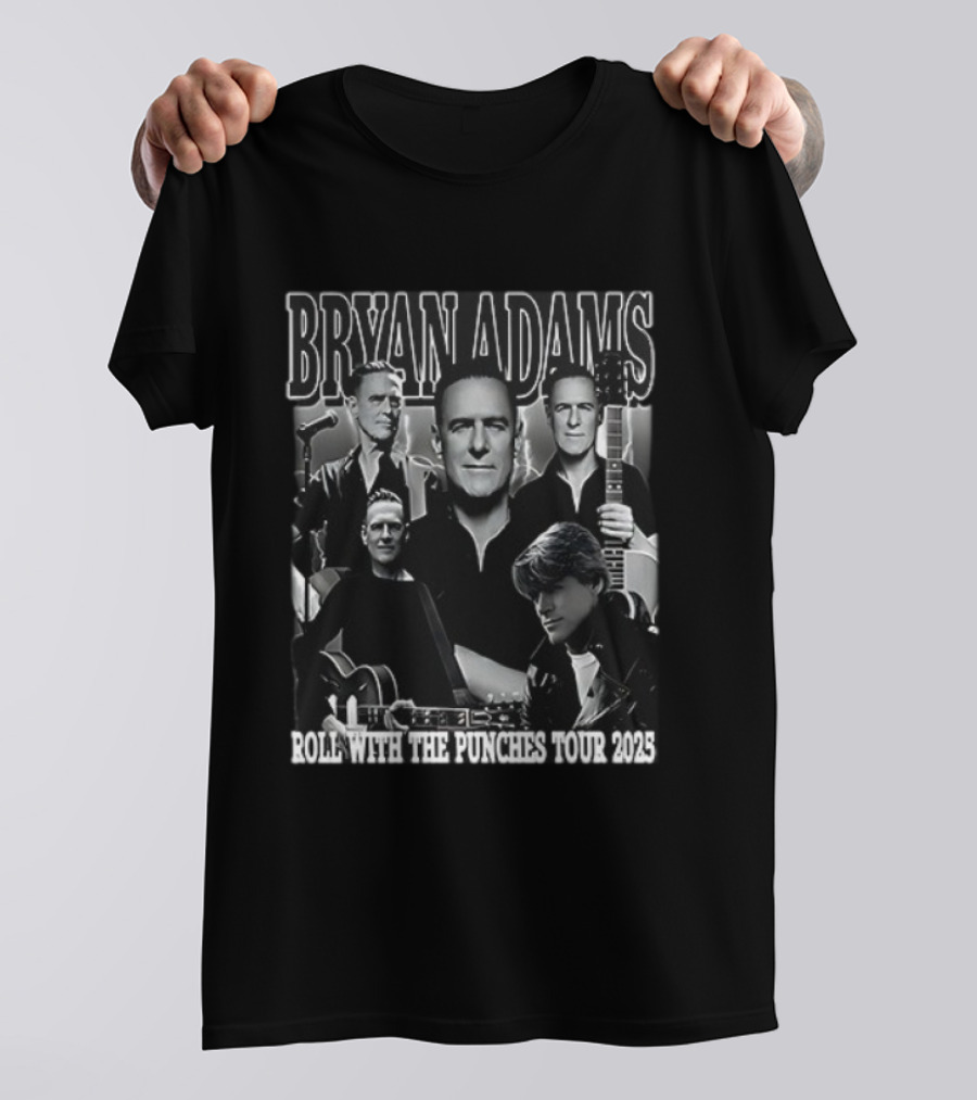 Bryan Adams Roll With The Punches Tour 2025 Dates Schedule T-Shirt