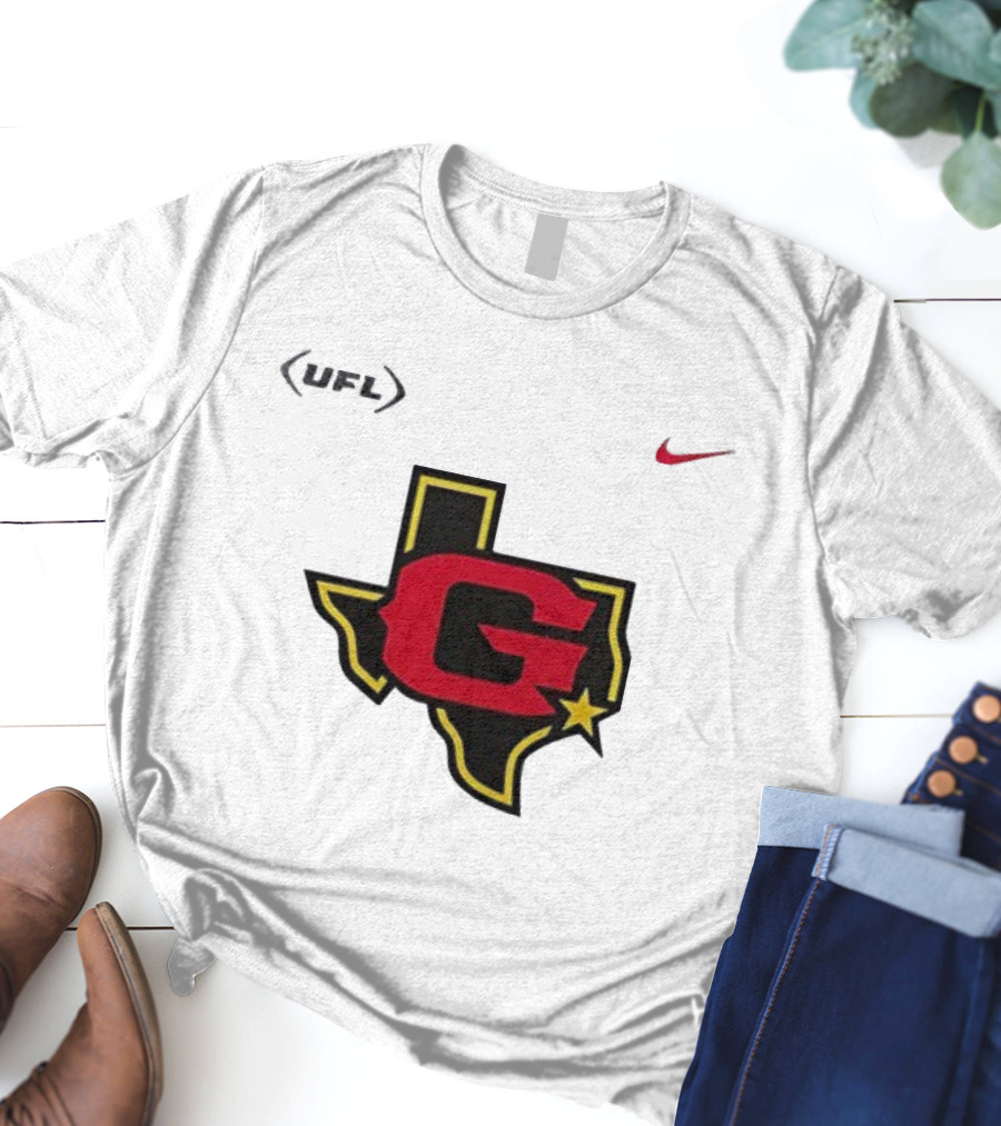 Houston Gamblers USFL Nike Texas Map Star T-Shirt