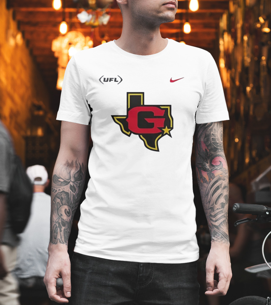 Houston Gamblers USFL Nike Texas Map Star T-Shirt