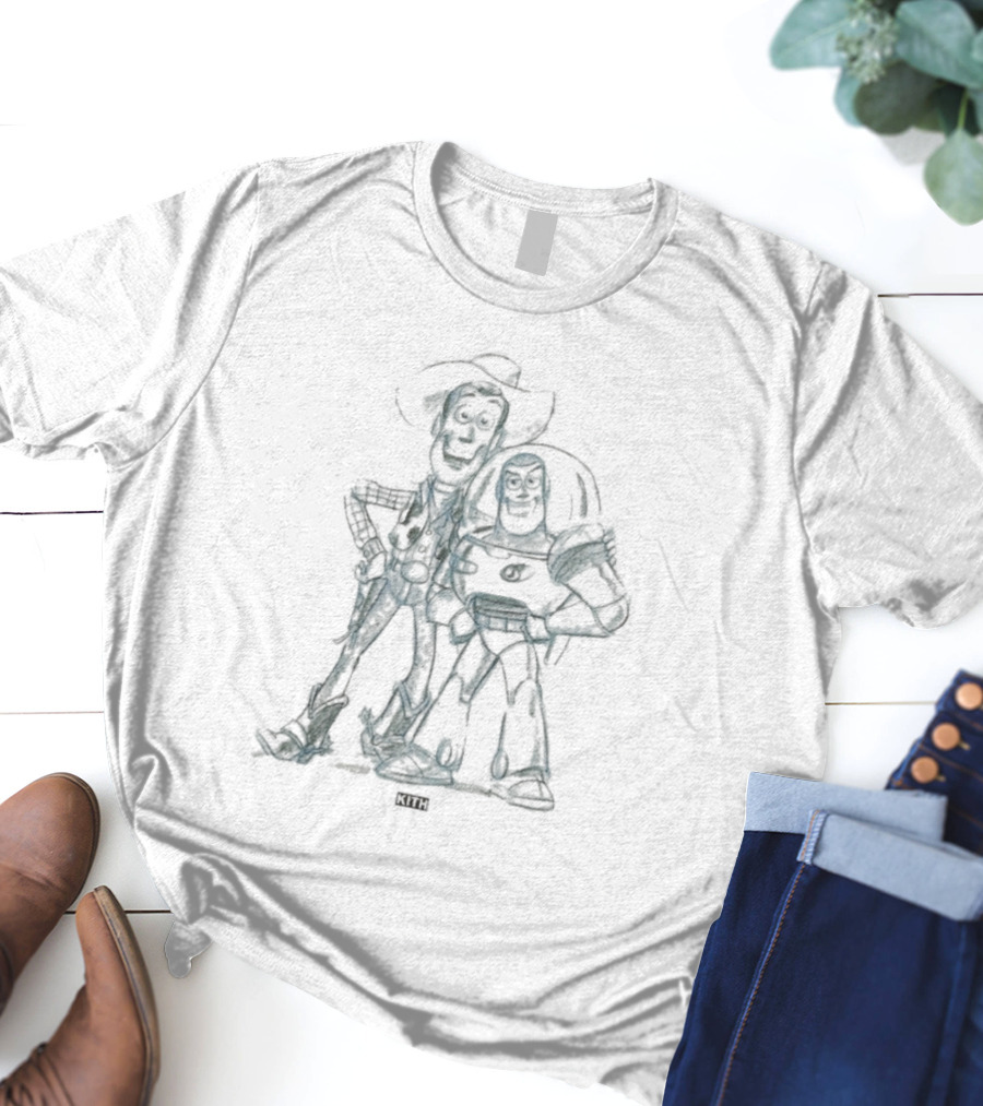 Kith For Pixar Toy Story Sketch Woody Buzz T-Shirt