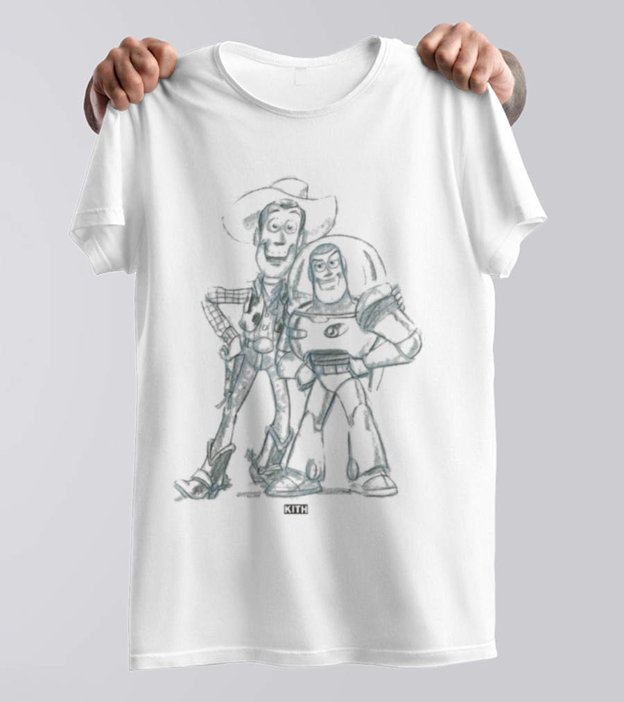 Kith For Pixar Toy Story Sketch Woody Buzz T-Shirt