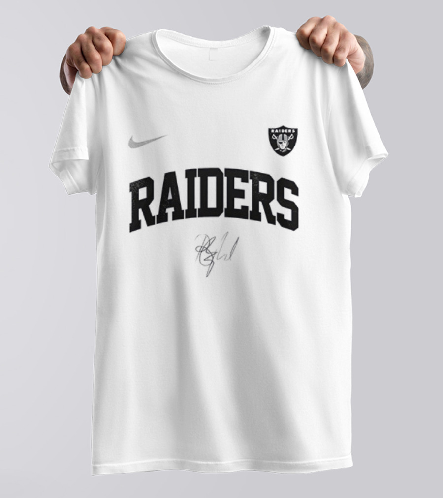 Las Vegas Raiders Barry Manilow Signature Once Before I Go T-Shirt