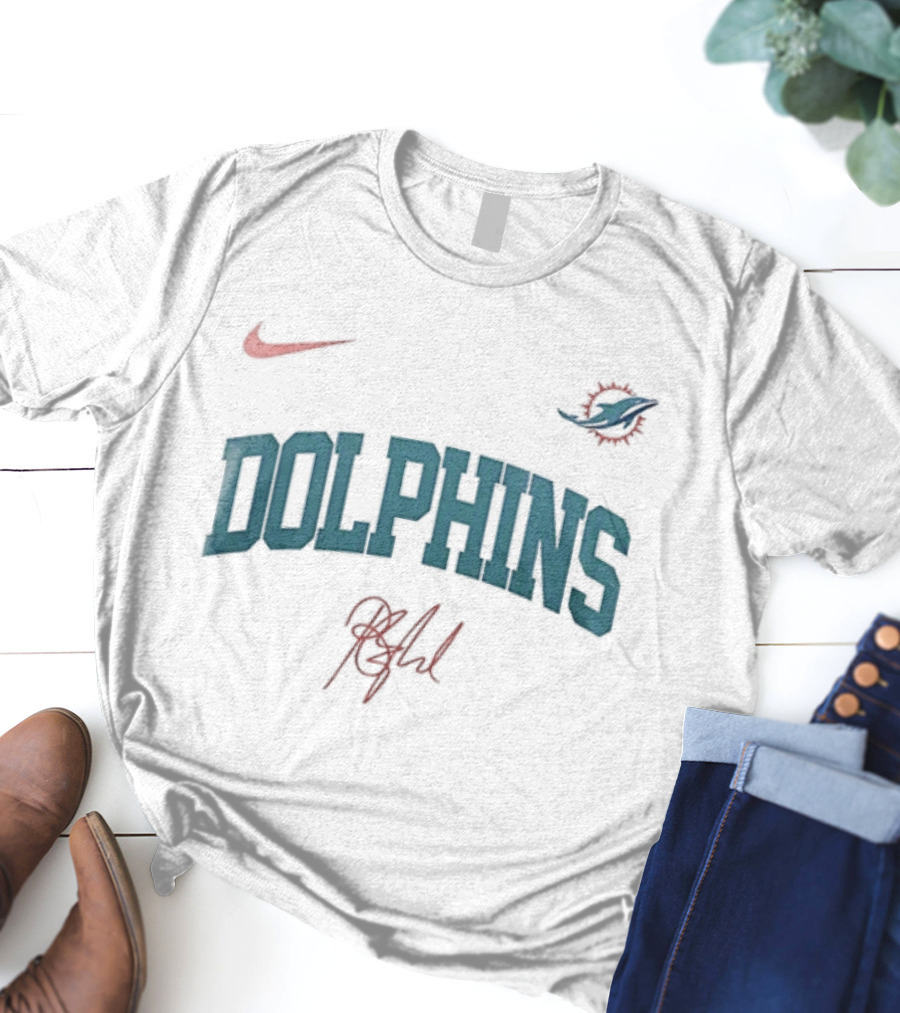 Miami Dolphins Nike Retro Manilow Signature Once Before I Go T-Shirt