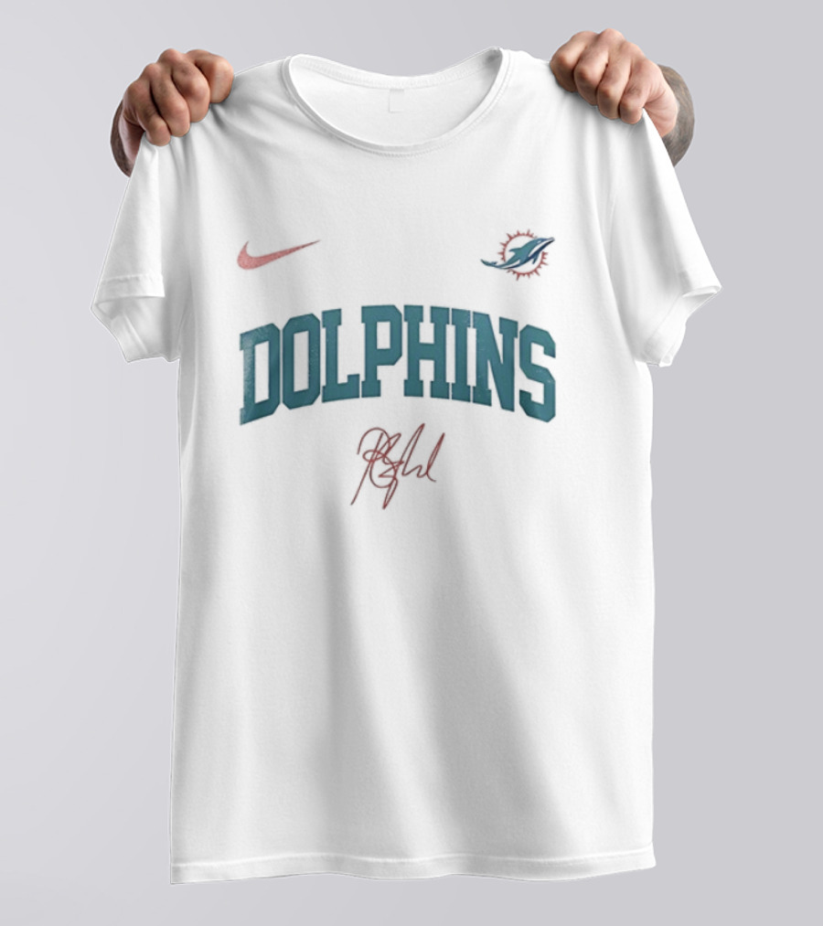 Miami Dolphins Nike Retro Manilow Signature Once Before I Go T-Shirt