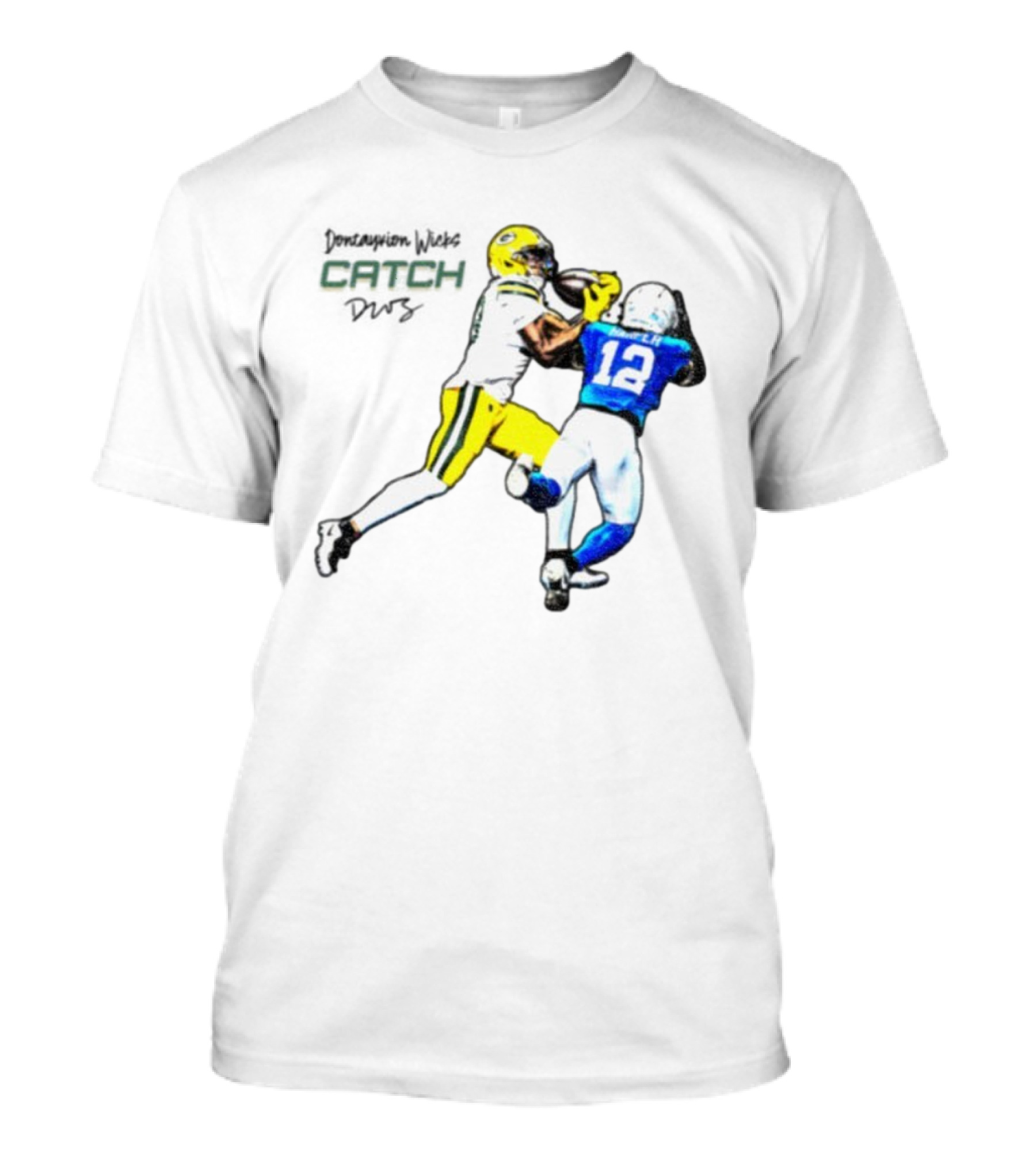 Don'tayvion Wicks Catch Packers Vs Lions Detroit Signature T-Shirt