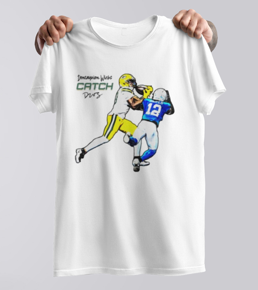 Don'tayvion Wicks Catch Packers Vs Lions Detroit Signature T-Shirt