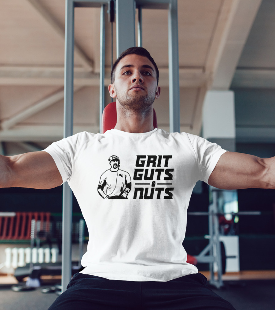 Grit Guts Nuts Dan Campbell Detroit Lions NFL Football Vintage Retro Style T-Shirt