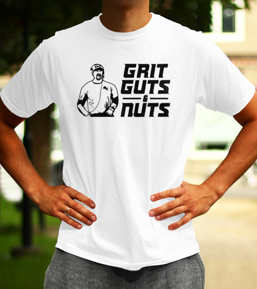 Grit Guts Nuts Dan Campbell Detroit Lions NFL Football Vintage Retro Style T-Shirt