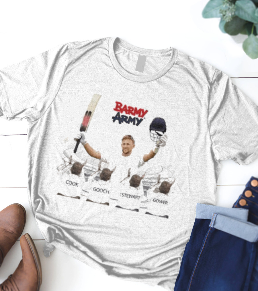 Barmy Army Joe Root Ovation Cook Godch Stewart Gower T-Shirt