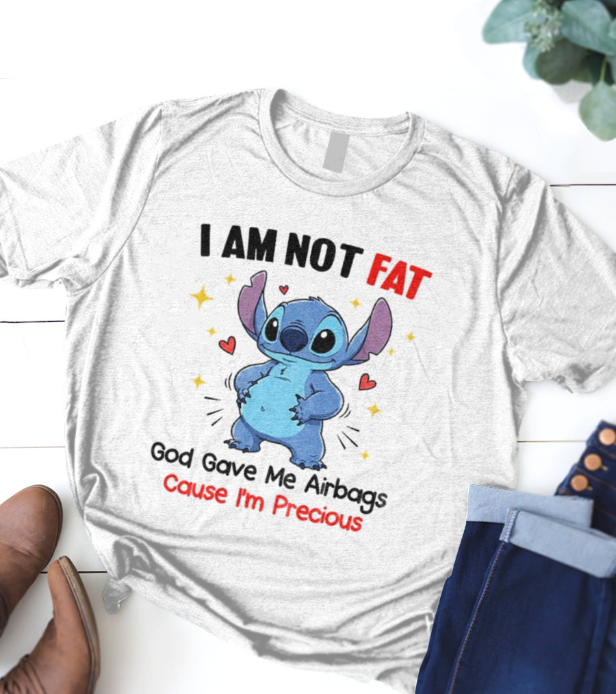 Stitch I Am Not Fat God Gave Me Airbags Precious T-Shirt