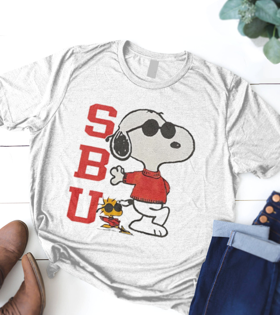 Stony Brook University Snoopy Woodstock SBU Joe Cool T-Shirt