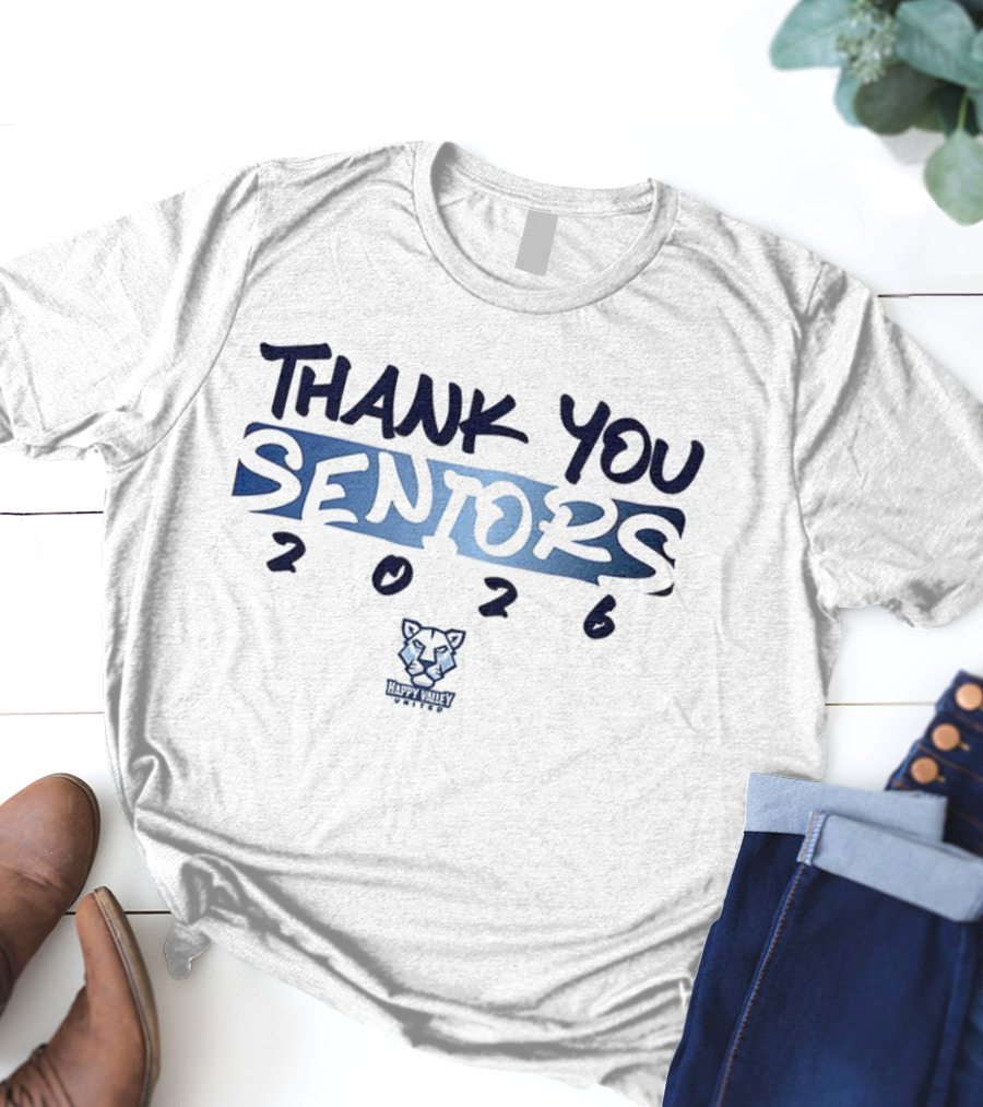 Thank You Seniors 2026 Happy Valley United Wolf Head Logo T-Shirt