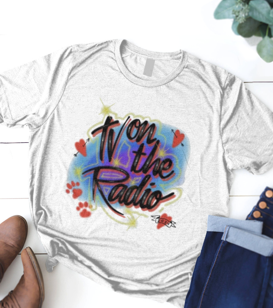 Tv On The Radio Airbrush Hearts Stars Sparkles T-Shirt