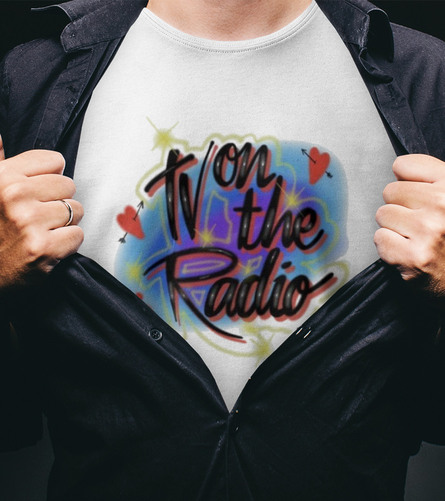 Tv On The Radio Airbrush Hearts Stars Sparkles T-Shirt