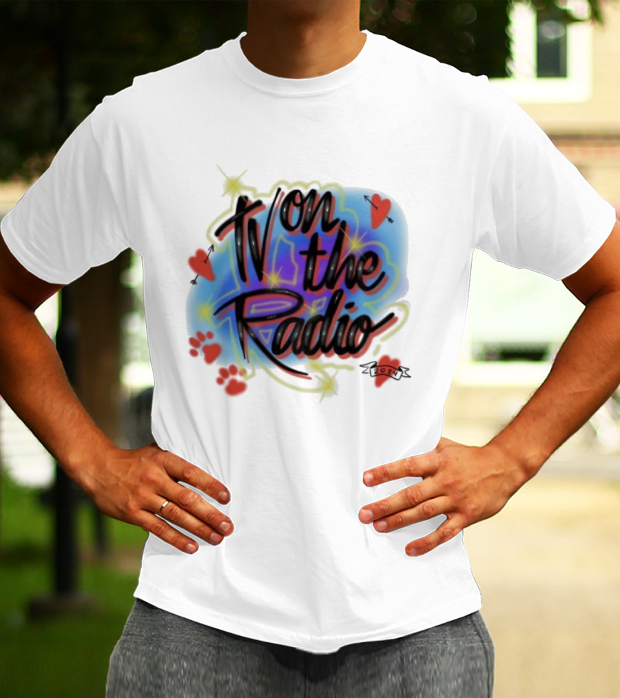 Tv On The Radio Airbrush Hearts Stars Sparkles T-Shirt