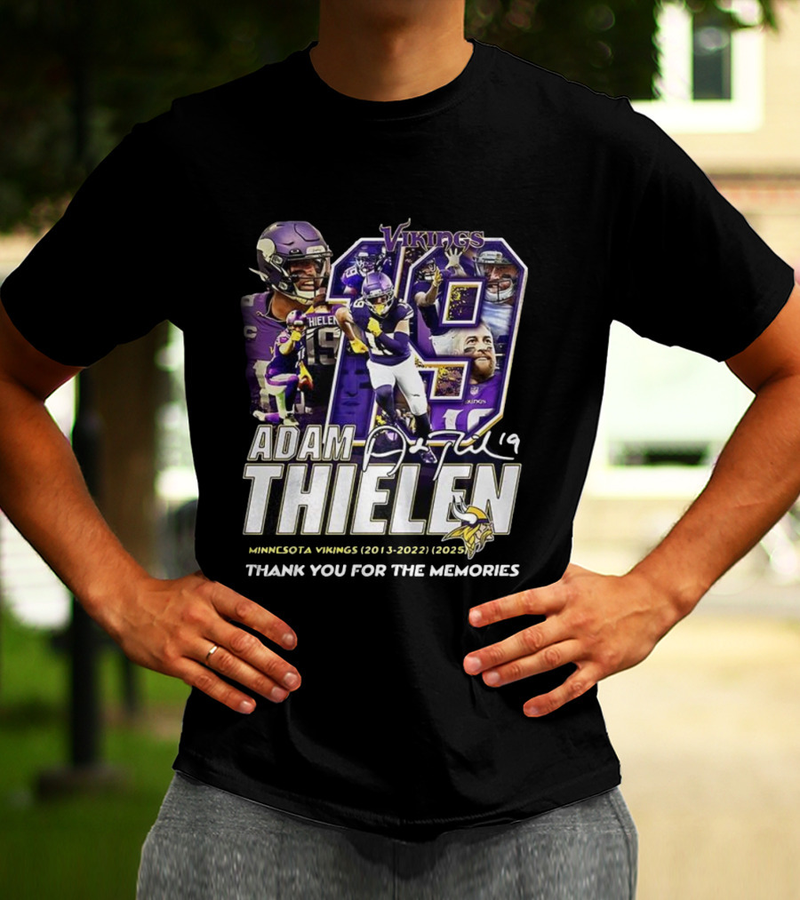 Adam Thielen Vikings 19 Minnesota Memories Signature 2013-2022 T-Shirt