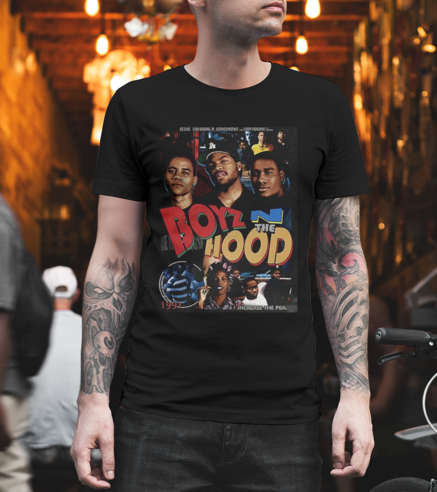 Boyz N The Hood 1991 Ice Cube Cuba Gooding Jr Morris Chestnut Larry Fishburne Retro Increase The Peace T-Shirt