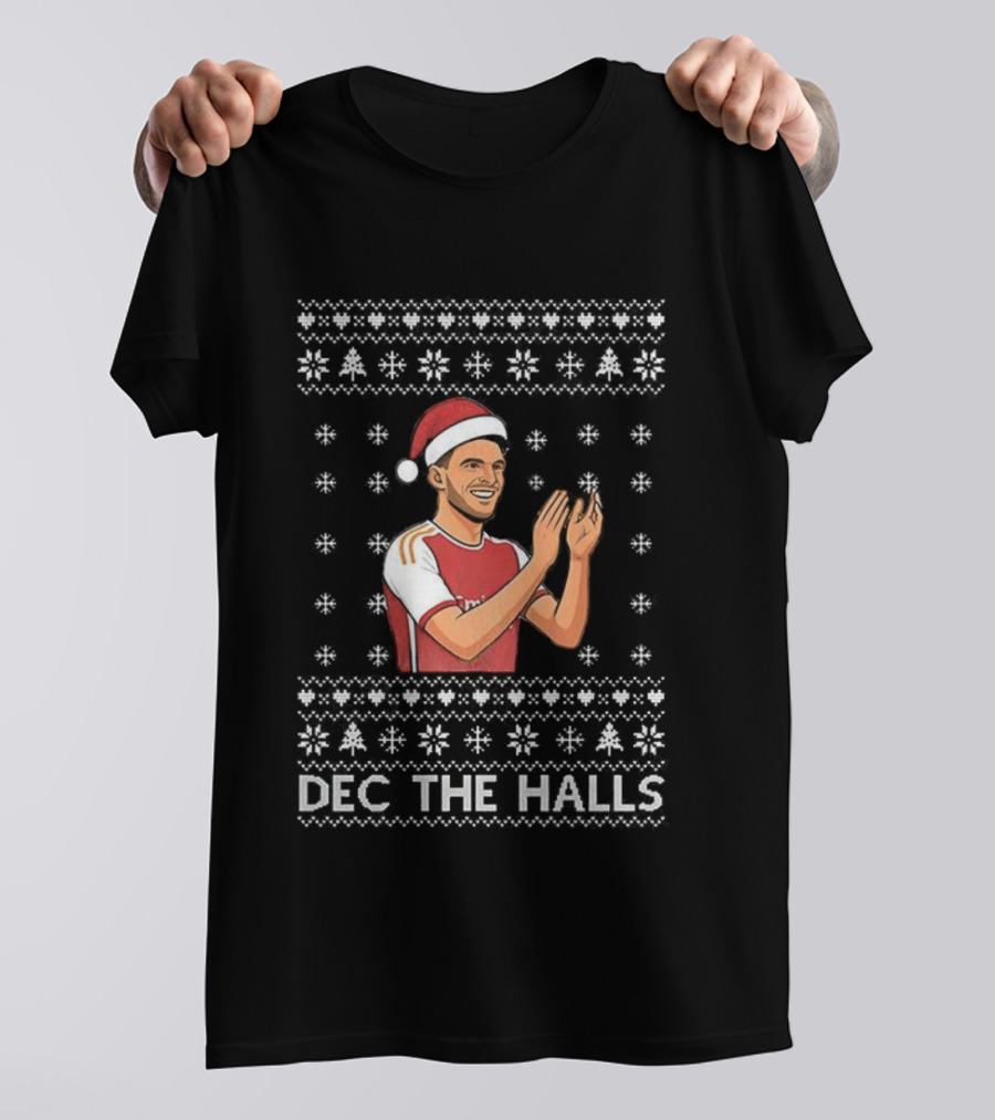 Declan Rice Arsenal Dec The Halls Ugly Christmas Football T-Shirt
