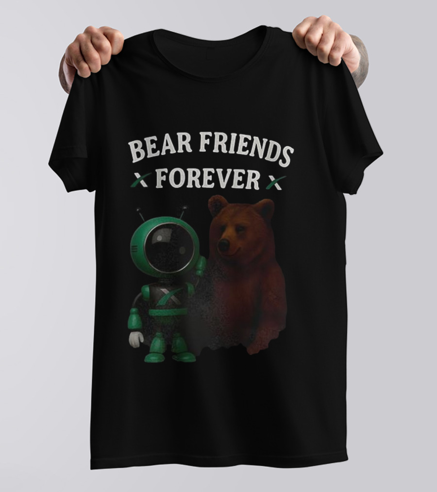 Bear Friends Forever Robot And Bear Duo Fun T-Shirt