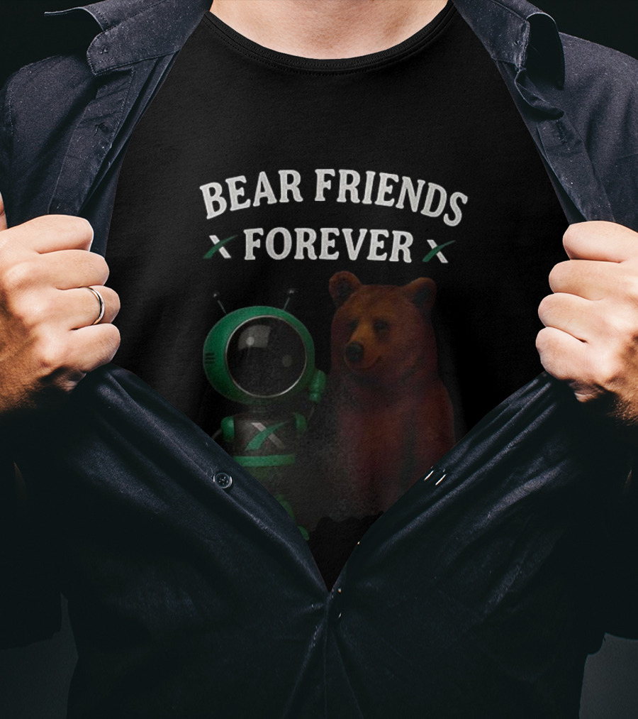 Bear Friends Forever Robot And Bear Duo Fun T-Shirt