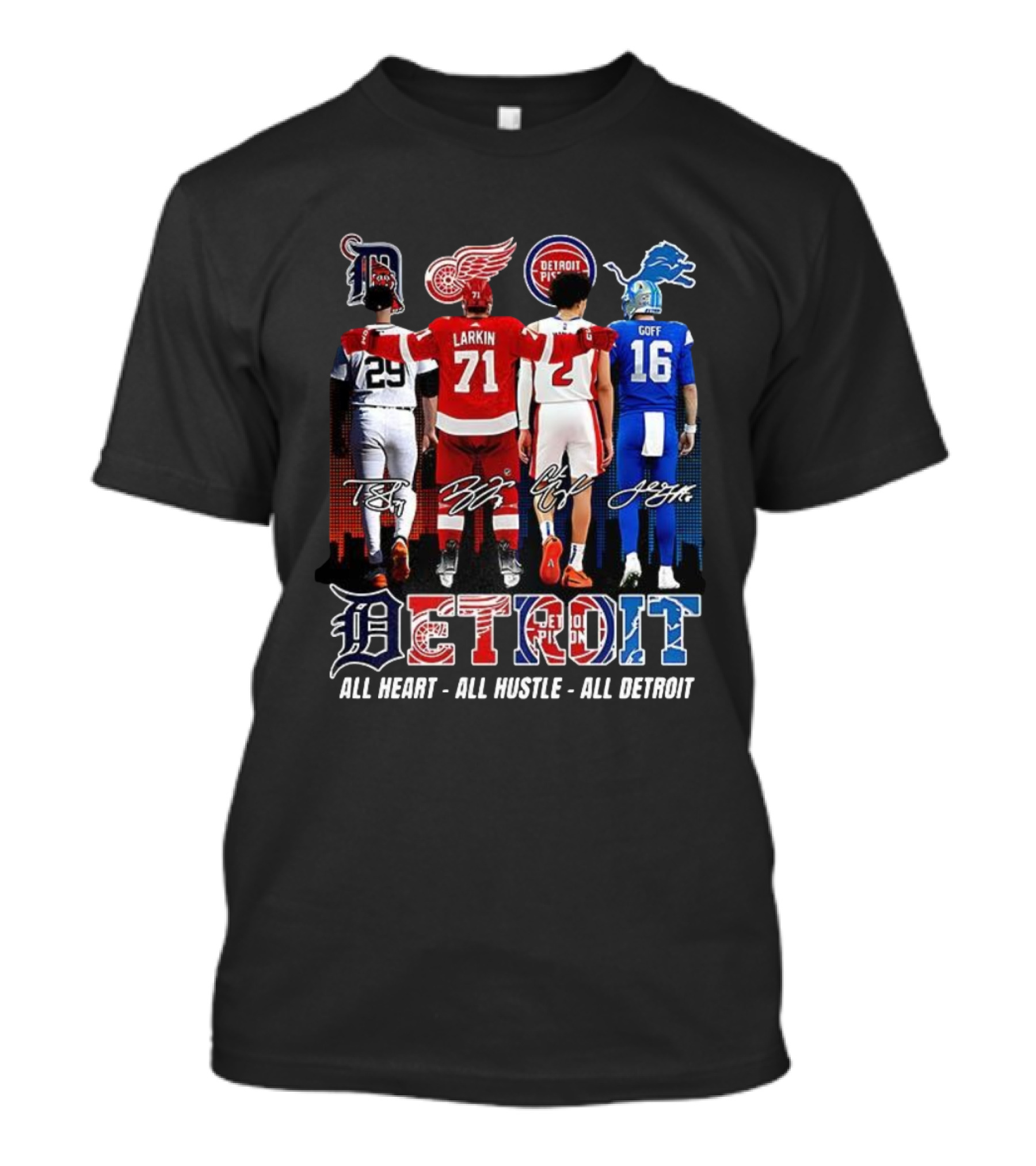 Detroit Teams Larkin Goff All Heart All Hustle T-Shirt