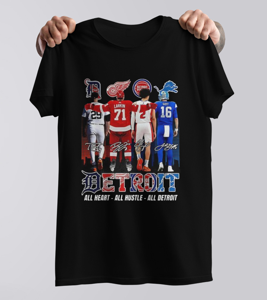 Detroit Teams Larkin Goff All Heart All Hustle T-Shirt