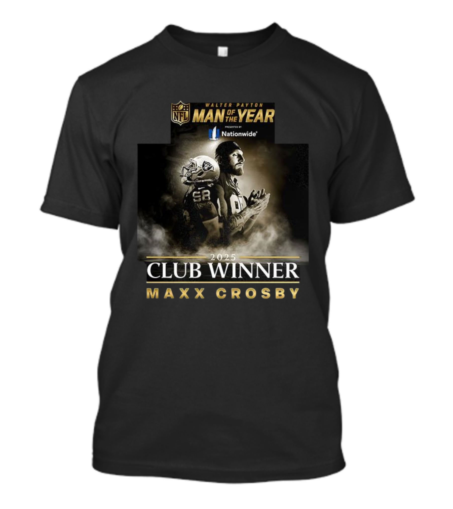 Walter Payton NFL Man Of The Year 2025 Maxx Crosby Club Winner T-Shirt