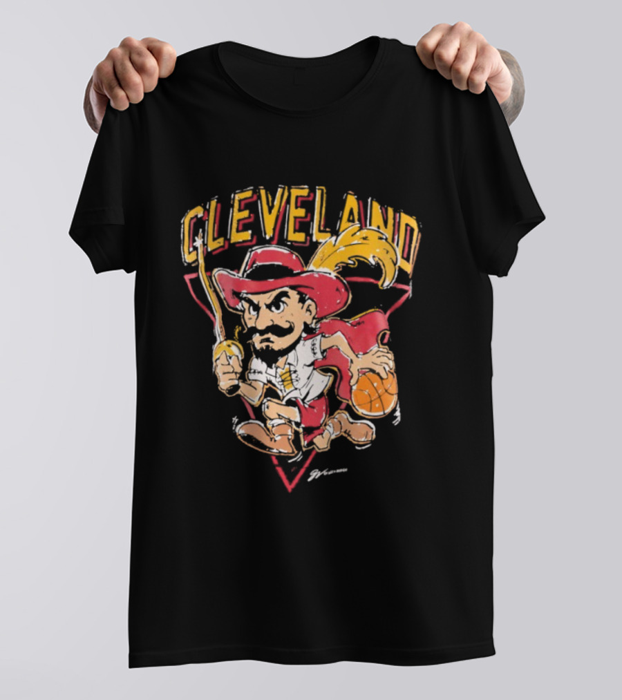 Cleveland Cavaliers Retro Mascot Classic Basketball T-Shirt