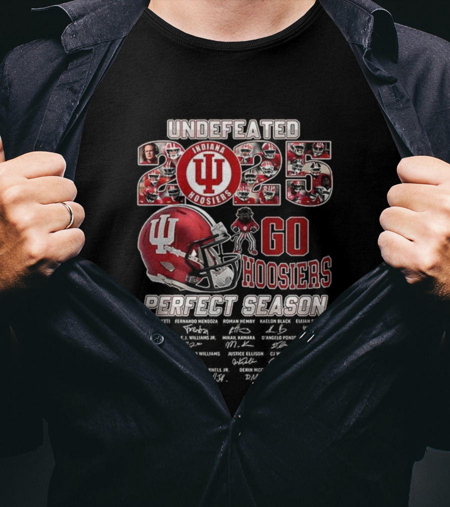 Indiana Hoosiers Undefeated 2025 Perfect Season Go Hoosiers T-Shirt