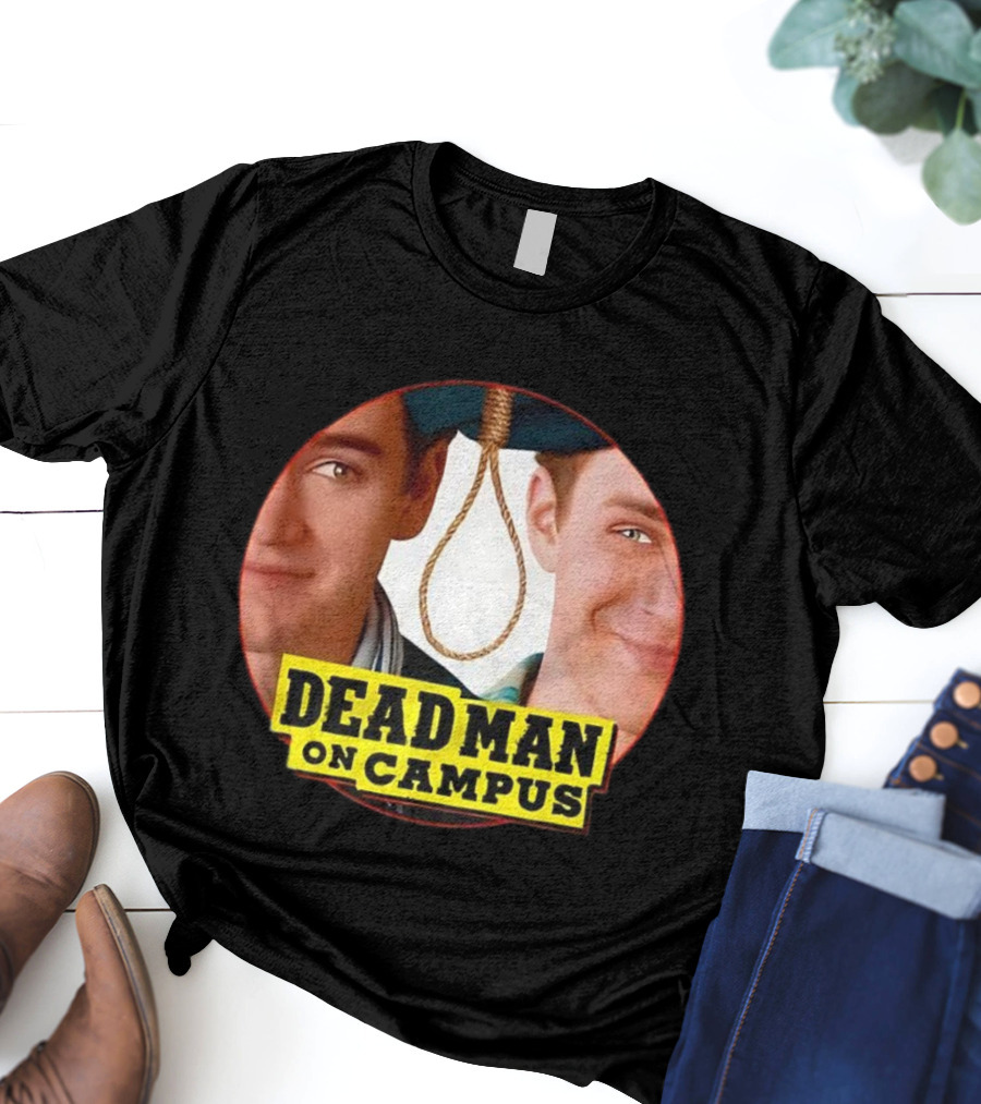 Dead Man On Campus 1998 Comedy Movie Vintage Noose Rope Collage T-Shirt