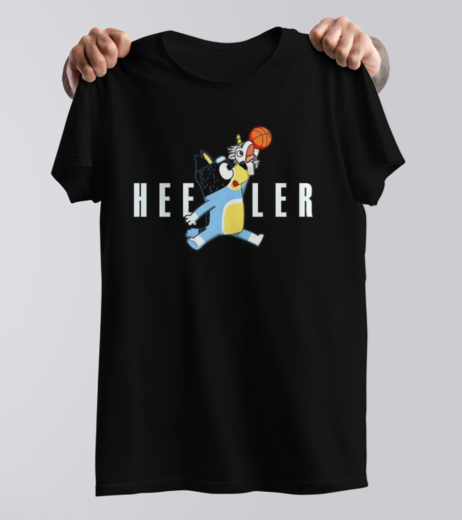 Bluey Heeler Slam Dunk Basketball Cartoon Character T-Shirt