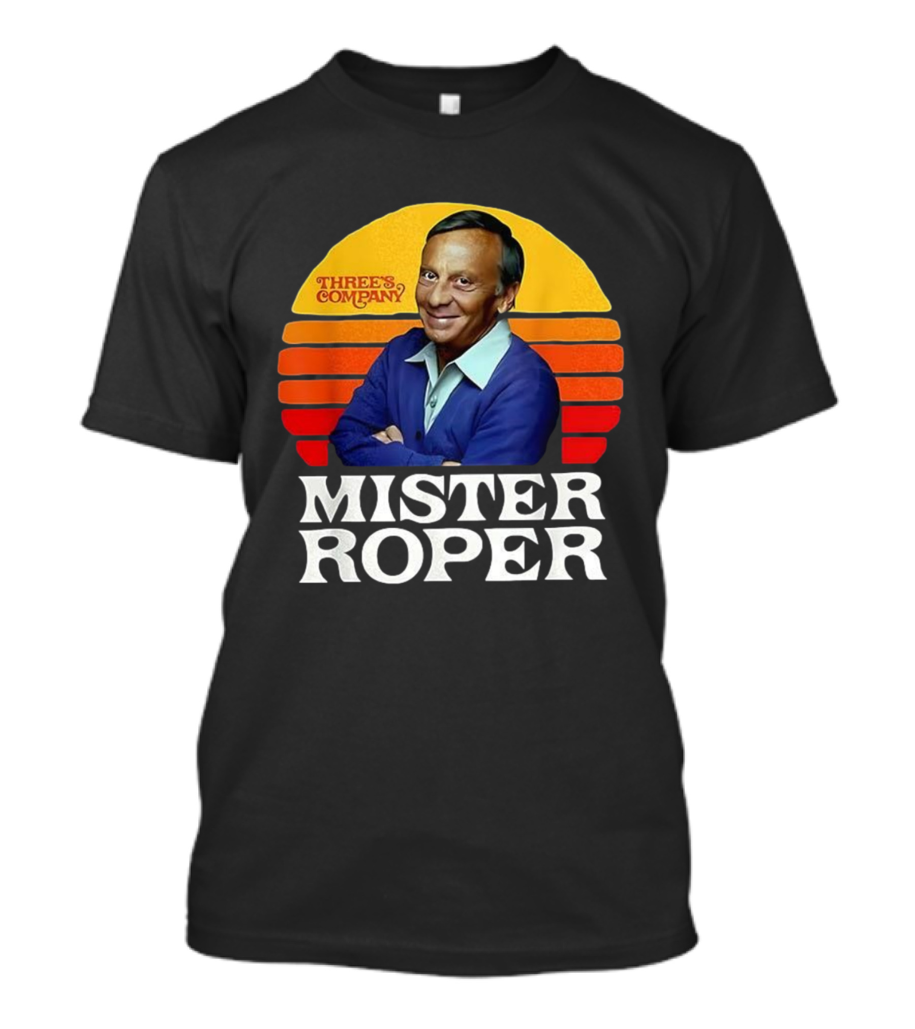 Mister Roper Three's Company Vintage 1970s Sitcom Character T-Shirt