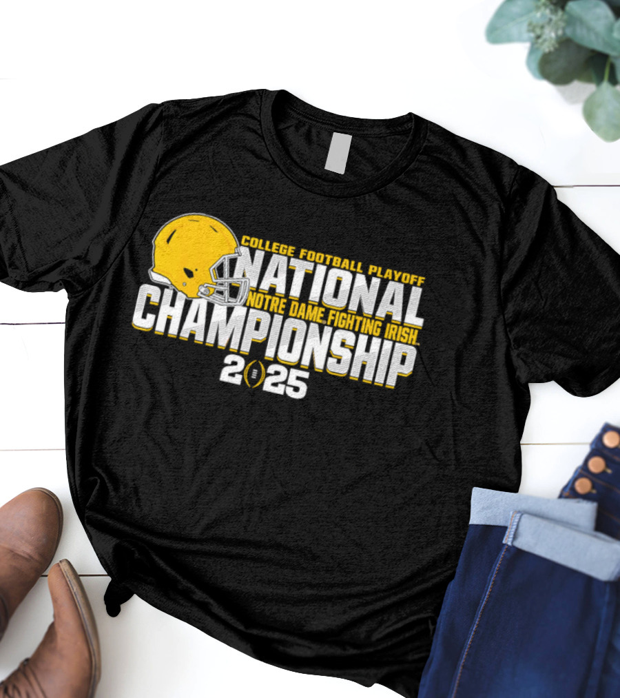 Notre Dame Fighting Irish College Football Playoff National Championship 2025 Helmet T-Shirt