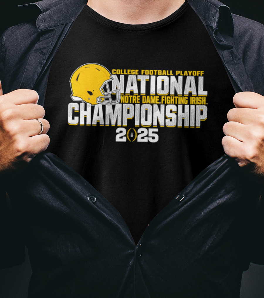 Notre Dame Fighting Irish College Football Playoff National Championship 2025 Helmet T-Shirt
