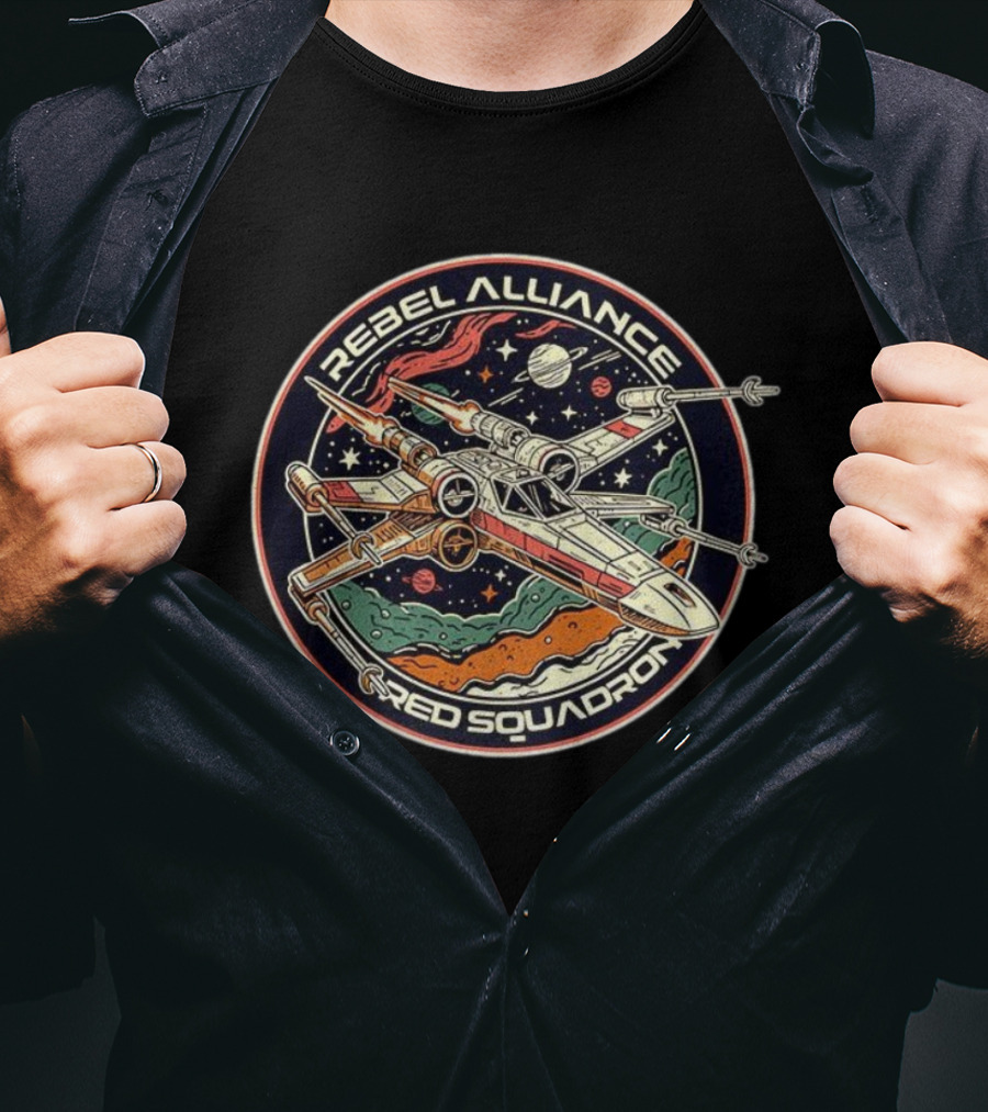 Rebel Alliance Red Squadron Star Wars X-Wing Space Adventure T-Shirt