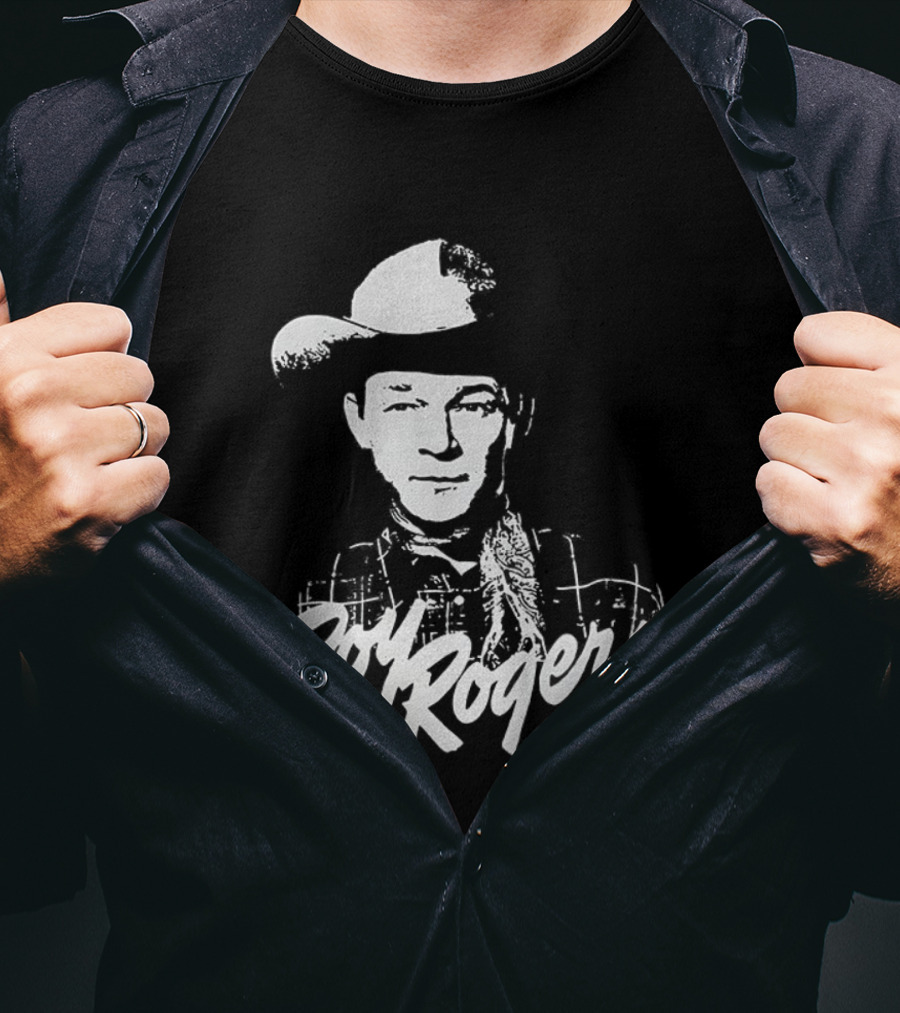 Roy Rogers King Of The Cowboys Retro Style Hat And Checkered T-Shirt