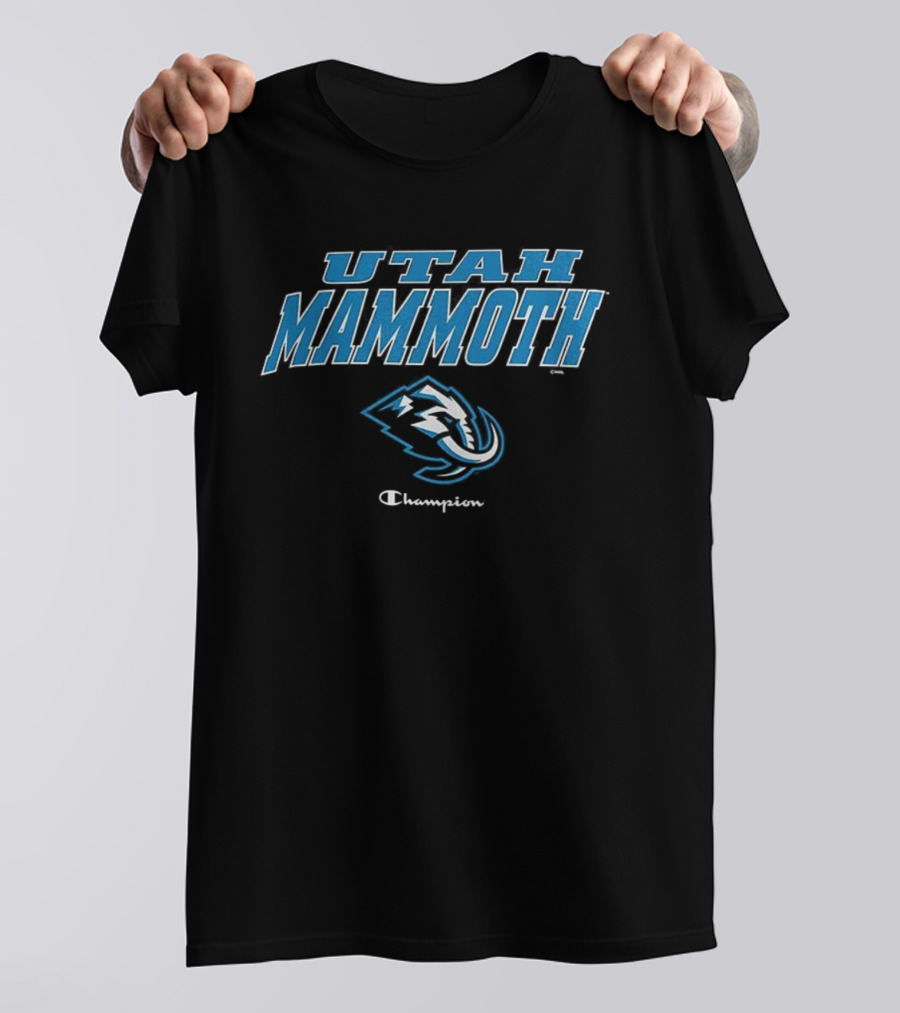 Utah Mammoth Champions Logo With Iconic Woolly Mammoth Symbol T-Shirt