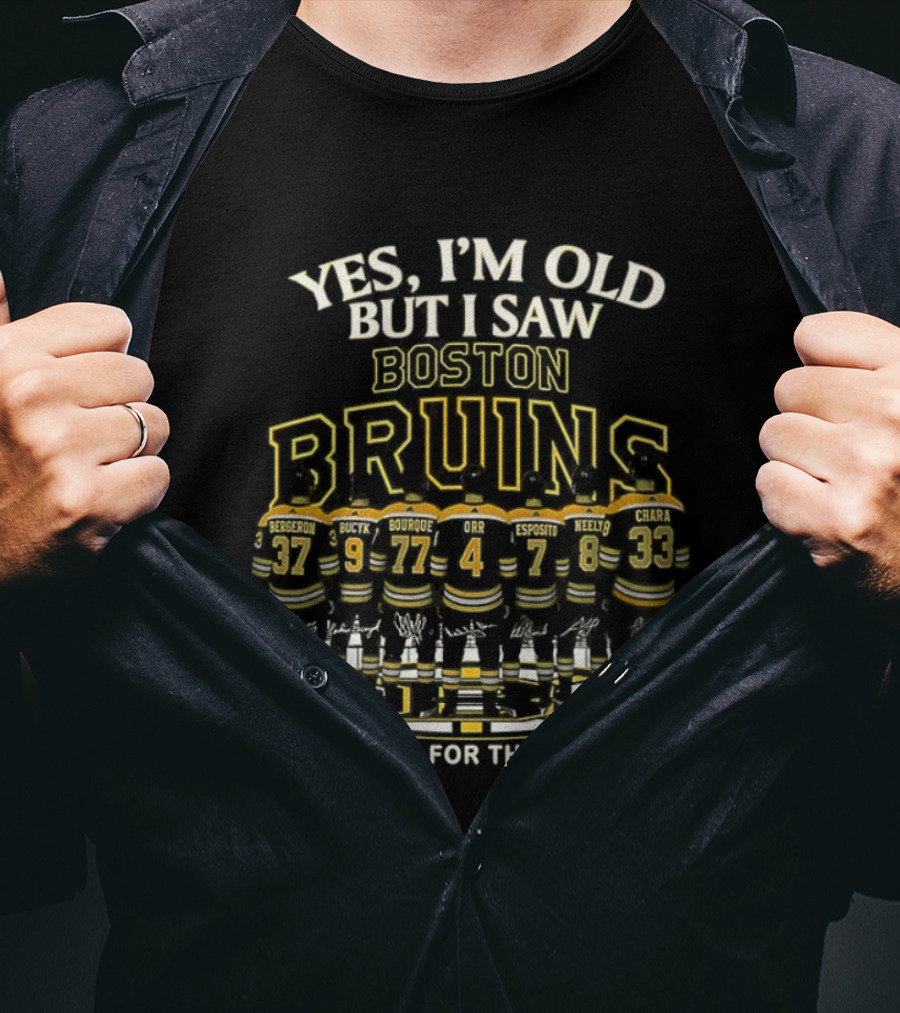 Yes I’m Old But I Saw Boston Bruins Thank You For The Memories Signature T-Shirt