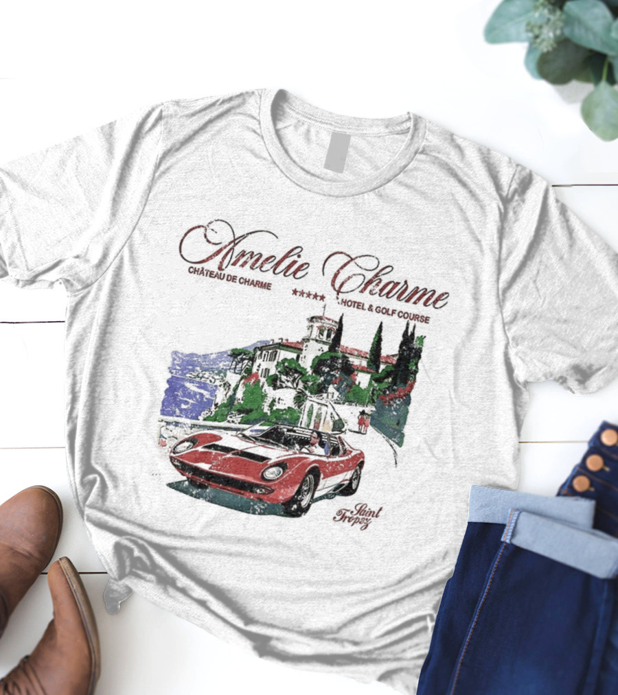 Amelie Charme Chateau Du Charme Saint Tropez Hotel And Golf Course Vintage Car Scenic T-Shirt