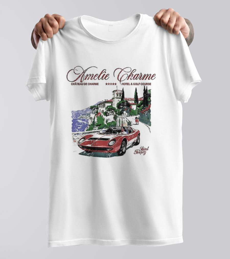 Amelie Charme Chateau Du Charme Saint Tropez Hotel And Golf Course Vintage Car Scenic T-Shirt