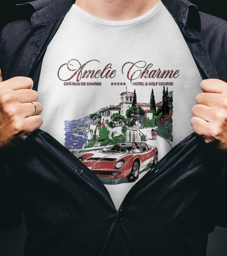 Amelie Charme Chateau Du Charme Saint Tropez Hotel And Golf Course Vintage Car Scenic T-Shirt