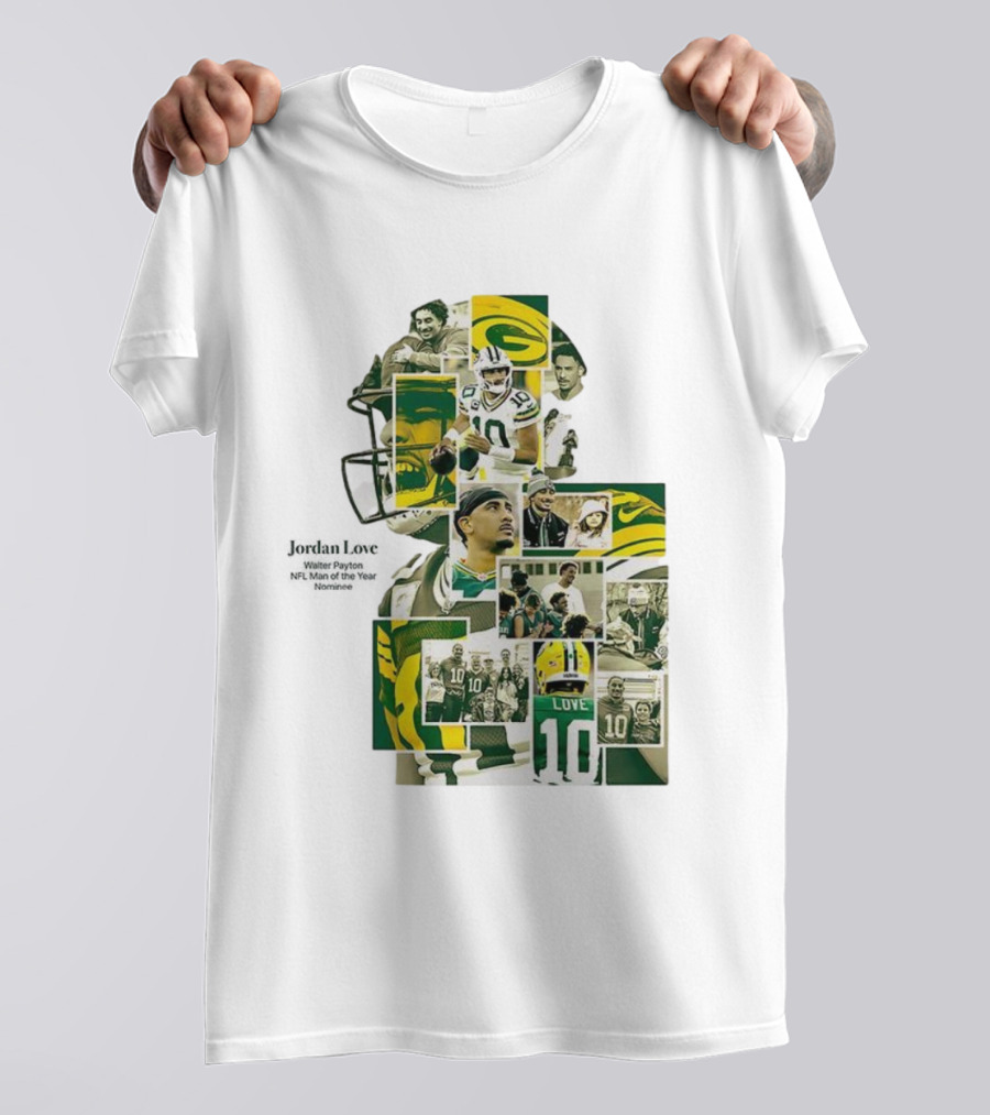 Jordan Love Green Bay Packers NFL Man Of The Year Nominee Collage T-Shirt