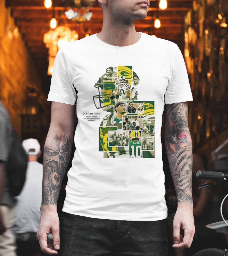 Jordan Love Green Bay Packers NFL Man Of The Year Nominee Collage T-Shirt