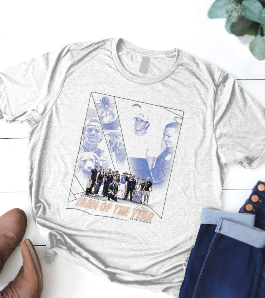 Los Angeles Chargers Man Of The Year Signature Team Celebration With Faces T-Shirt