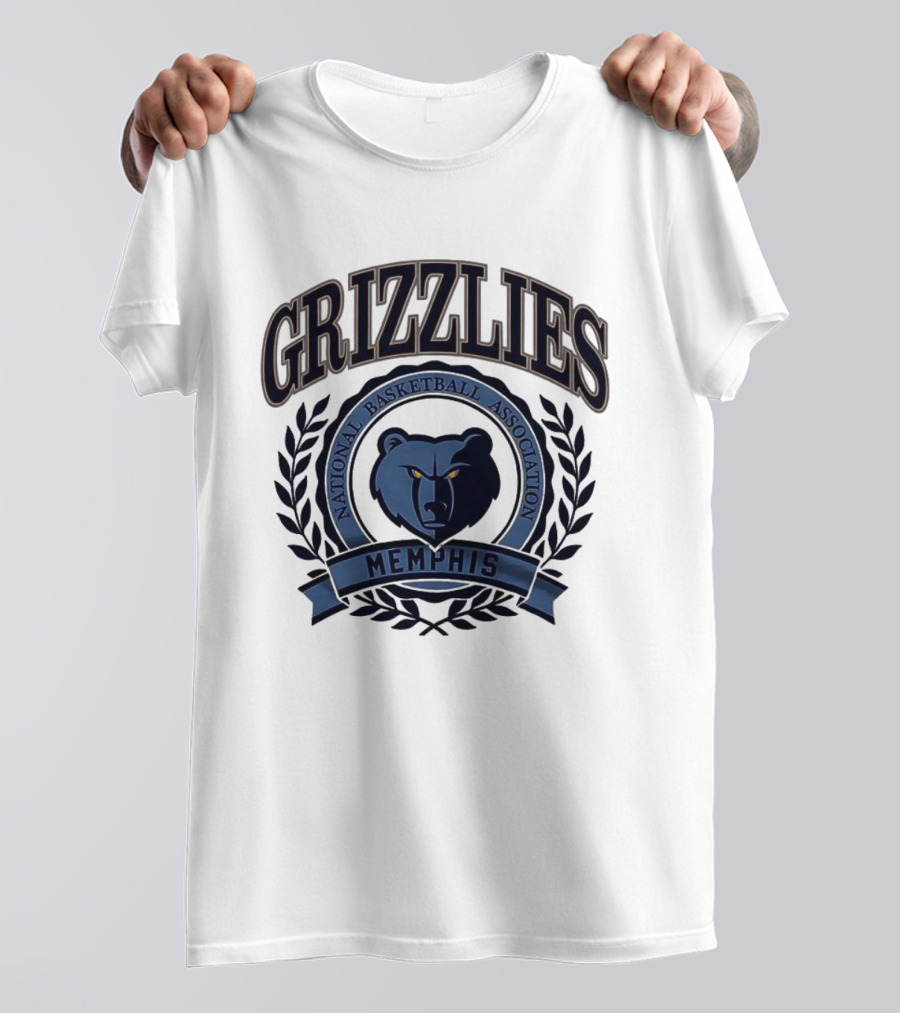 Memphis Grizzlies National Basketball Association Laurel Wreath Frame Retro T-Shirt