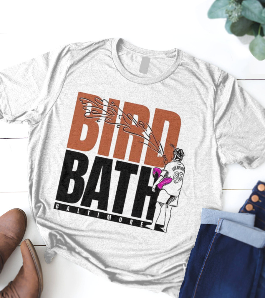 Bird Bath Mr. Splash Baltimore Orioles T-Shirt